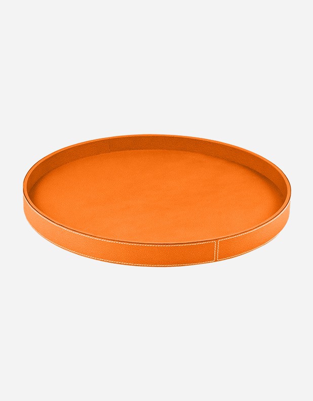 Leather Round Tray - Made in Italy