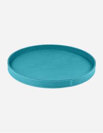 Leather Round Tray - Made in Italy - Giobagnara