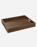 Leather Rectangular Tray With Handles - Made in Italy - Giobagnara