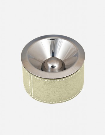 Leather Round Ashtray - Made in Italy - Giobagnara