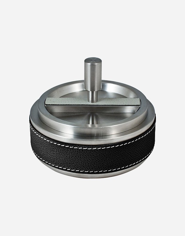 Leather Revolving Ashtray - Made in Italy