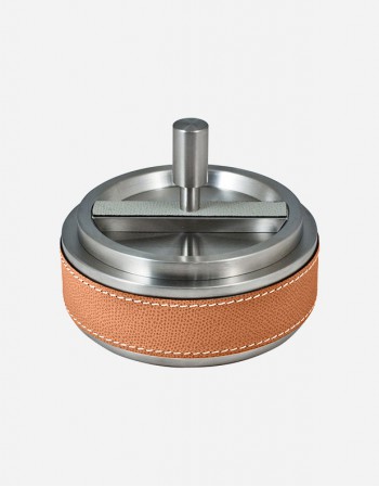Leather Revolving Ashtray - Made in Italy - Giobagnara
