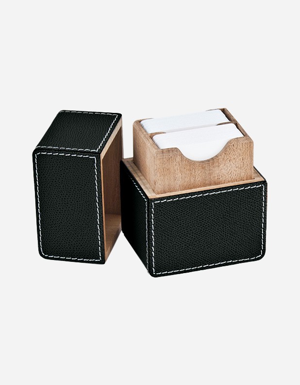 Leather Playing Card Box - Made in Italy