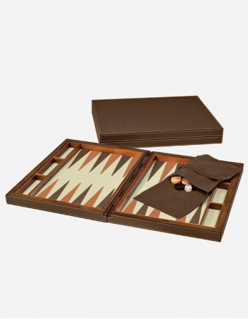 Leather Backgammon Set Case - Made in Italy Giobagnara