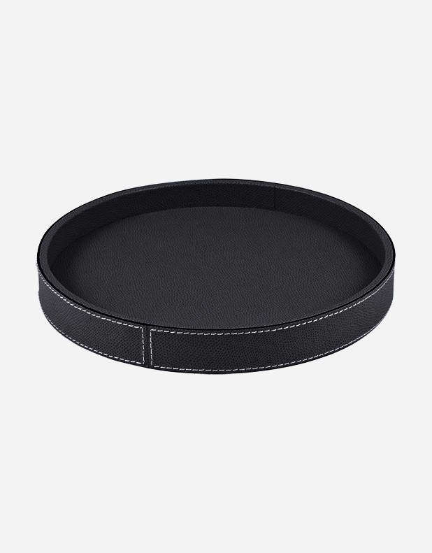 Leather Round Valet Tray - Made in Italy