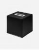 Leather Square Kleenex Box with Palladium Finishing - Made in Italy