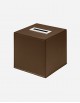 Leather Square Kleenex Box with Palladium Finishing - Made in Italy