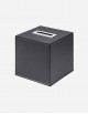 Leather Square Kleenex Box with Palladium Finishing - Made in Italy