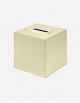Leather Square Kleenex Box with Palladium Finishing - Made in Italy