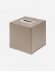 Leather Square Kleenex Box with Palladium Finishing - Made in Italy