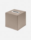 Leather Square Tissue Box with Palladium Finish - Made in Italy - Giobagnara