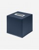 Leather Square Kleenex Box with Palladium Finishing - Made in Italy