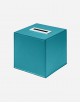 Leather Square Kleenex Box with Palladium Finishing - Made in Italy