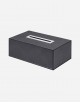 Leather Rectangular Kleenex Box with Palladium Finishing - Made in Italy