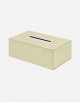 Leather Rectangular Kleenex Box with Palladium Finishing - Made in Italy