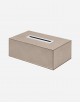 Leather Rectangular Kleenex Box with Palladium Finishing - Made in Italy
