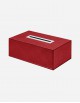 Leather Rectangular Kleenex Box with Palladium Finishing - Made in Italy