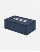 Leather Rectangular Kleenex Box with Palladium Finishing - Made in Italy