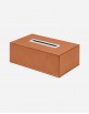 Leather Rectangular Kleenex Box with Palladium Finishing - Made in Italy