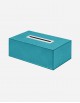 Leather Rectangular Kleenex Box with Palladium Finishing - Made in Italy