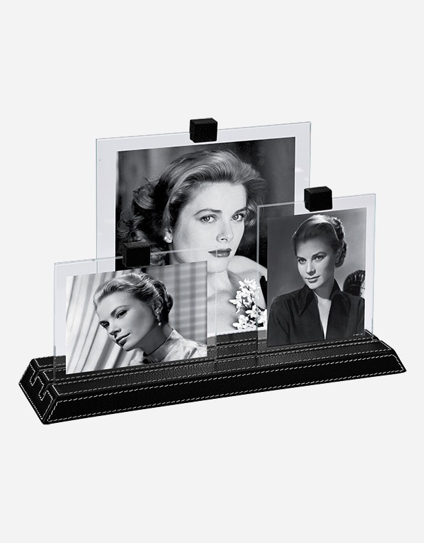 Leather Trio Picture Frame - Made in Italy