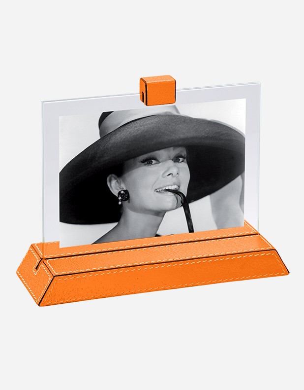 Leather Picture Frame with Base - Made in Italy