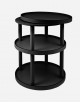 Leather Round Trolley - 3 Levels - Made in Italy