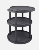Leather Round Cart/3 Levels - Made in Italy - Giobagnara