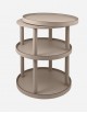 Leather Round Trolley - 3 Levels - Made in Italy