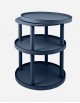 Leather Round Trolley - 3 Levels - Made in Italy