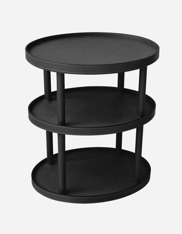 Leather Oval Trolley - 3 Levels - Made in Italy
