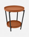 Leather Folding Small Table 2 Trays - Made in Italy - Giobagnara