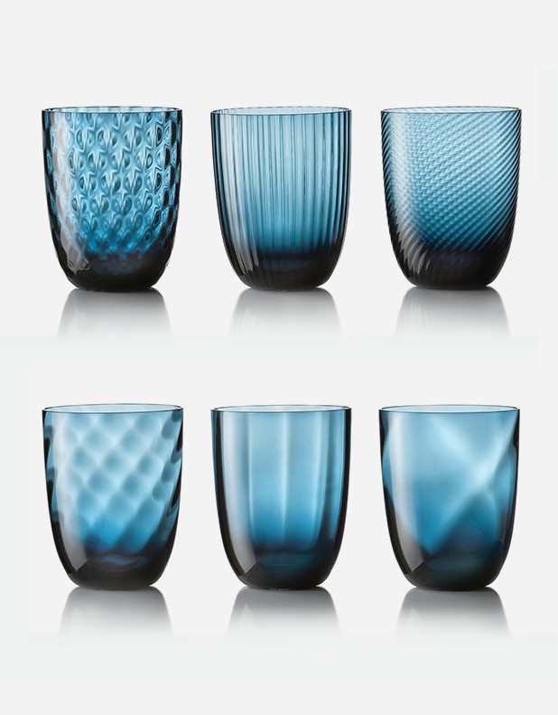 Idra - Set Six Different Patterns - Murano Glass
