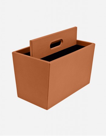 Leather Magazine Rack - Made in Italy - Giobagnara
