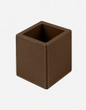 Leather Square Pen Holder - Made in Italy - Giobagnara