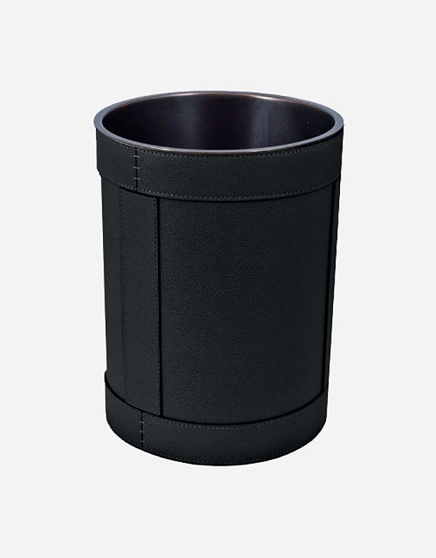Leather Wastepaper Round Bin - Removable Inner