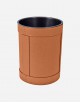 Leather Wastepaper Round Bin - Removable Inner