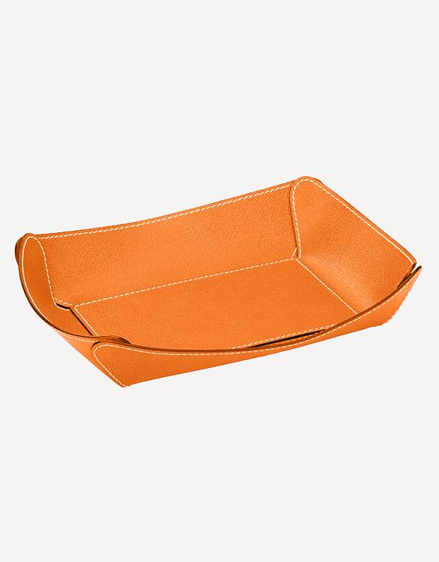 Safran Leather Rectangular Valet Tray - Made in Italy - Giobagnara