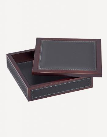 Milano Leather Square Box - Made in Italy - Giobagnara