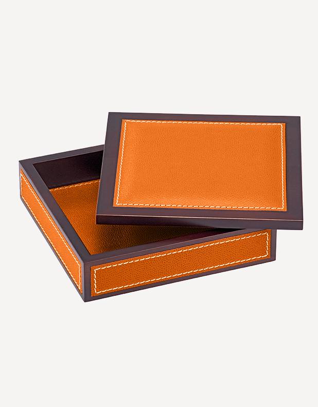 Milano Leather Square Box - Made in Italy - Giobagnara