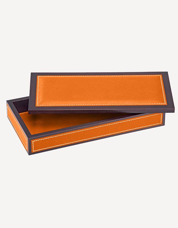 Milano Leather Rectangular Box - Made in Italy - Giobagnara