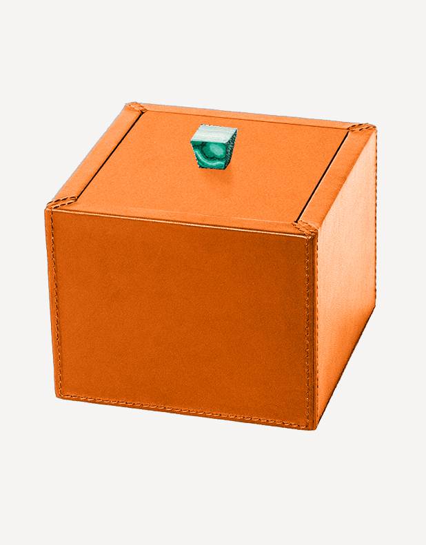 Petra Leather Square Box - Made in Italy - Giobagnara
