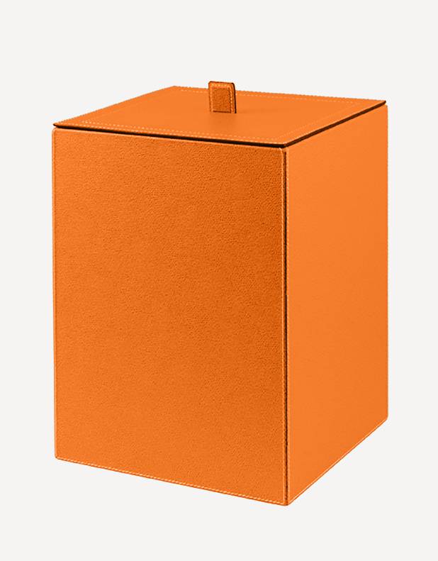 Walter Leather Waste Paper Bin - Made in Italy - Giobagnara