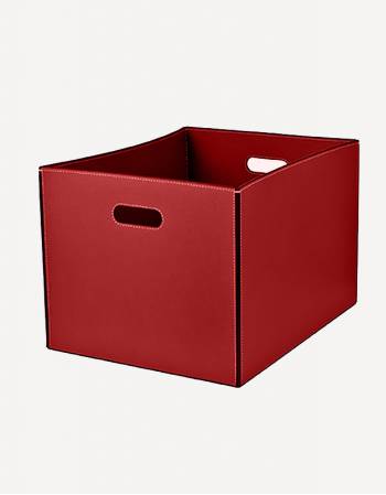 Cubo Leather Rectangular Basket - Made in Italy - Giobagnara