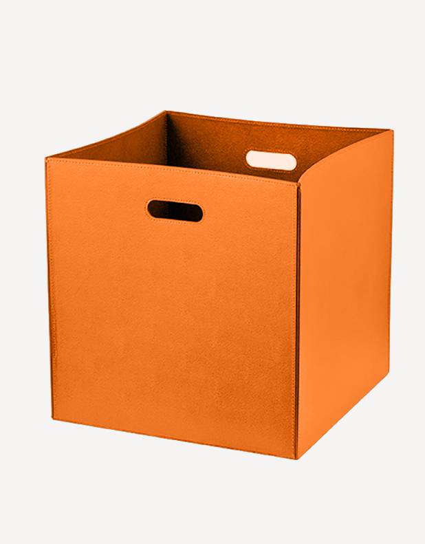 Cubo Leather Square Basket - Made in Italy - Giobagnara