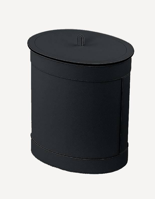 Crosby Leather Waste Paper Bin - Made in Italy - Giobagnara
