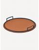 Defile Leather Round Tray - Made in Italy - Giobagnara