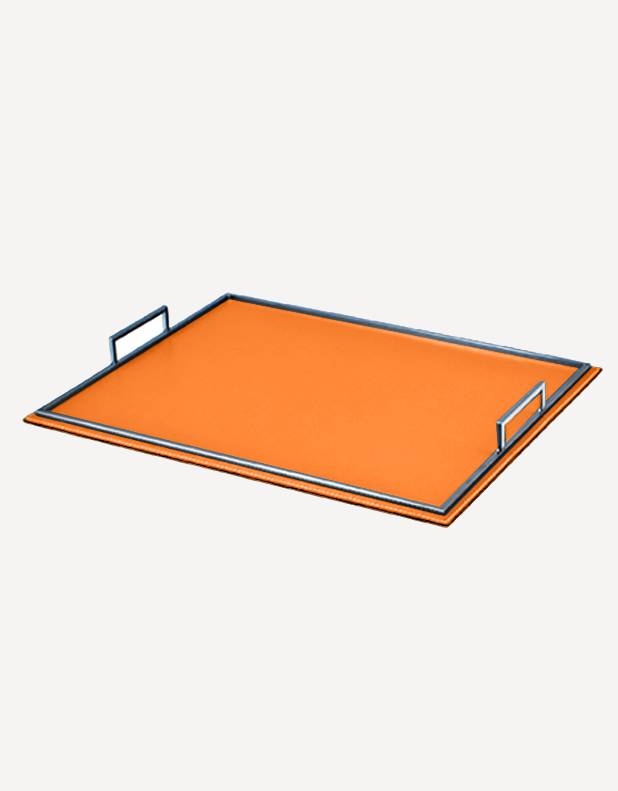 Defile Leather Rectangular Tray - Made in Italy - Giobagnara