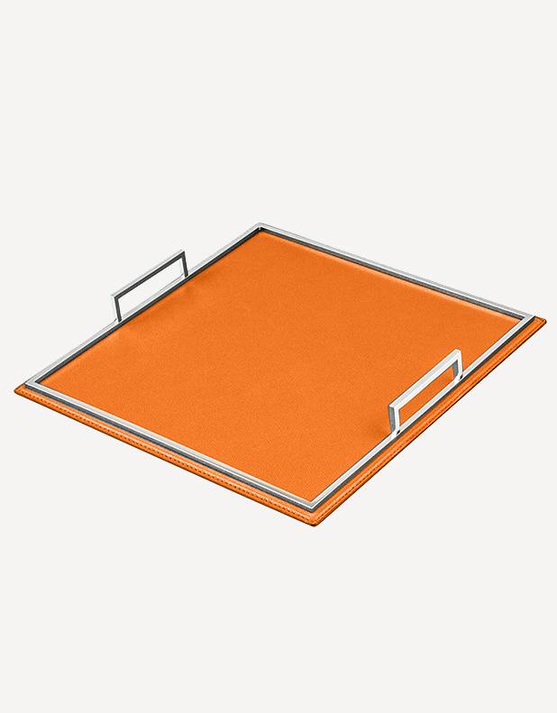 Defile Leather Square Tray - Made in Italy - Giobagnara