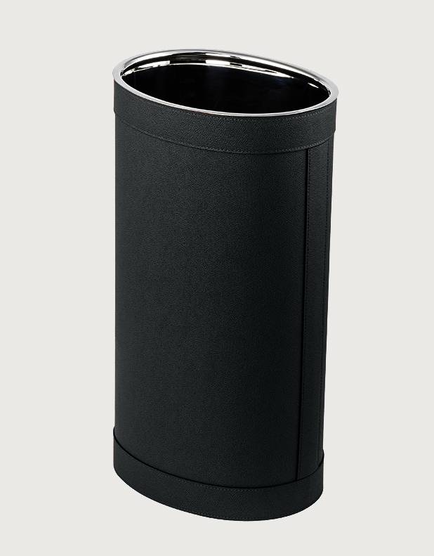 Crosby Oval Leather Umbrella Stand - Made in Italy - Giobagnara
